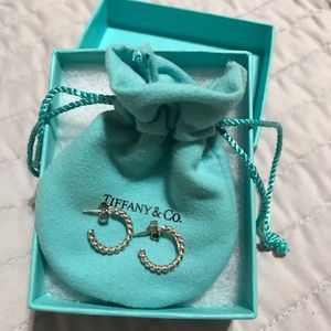 Tiffany & Co Classic Silver Twist Hoop Earrings