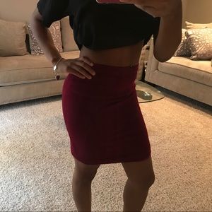 Maroon Gianni mini skirt
