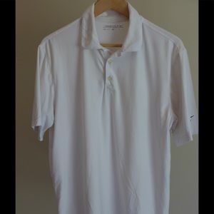 Men's White Nike Golf Dri-Fit Polo- Size Medium