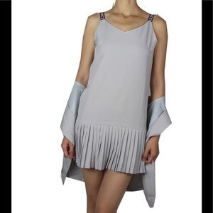 Two piece pleated vest dress