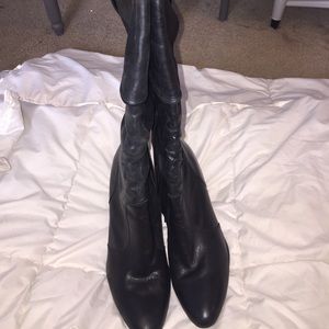 black heeled boots