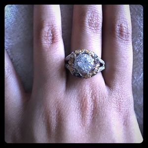 Chocolate gold and silver ring sz 9