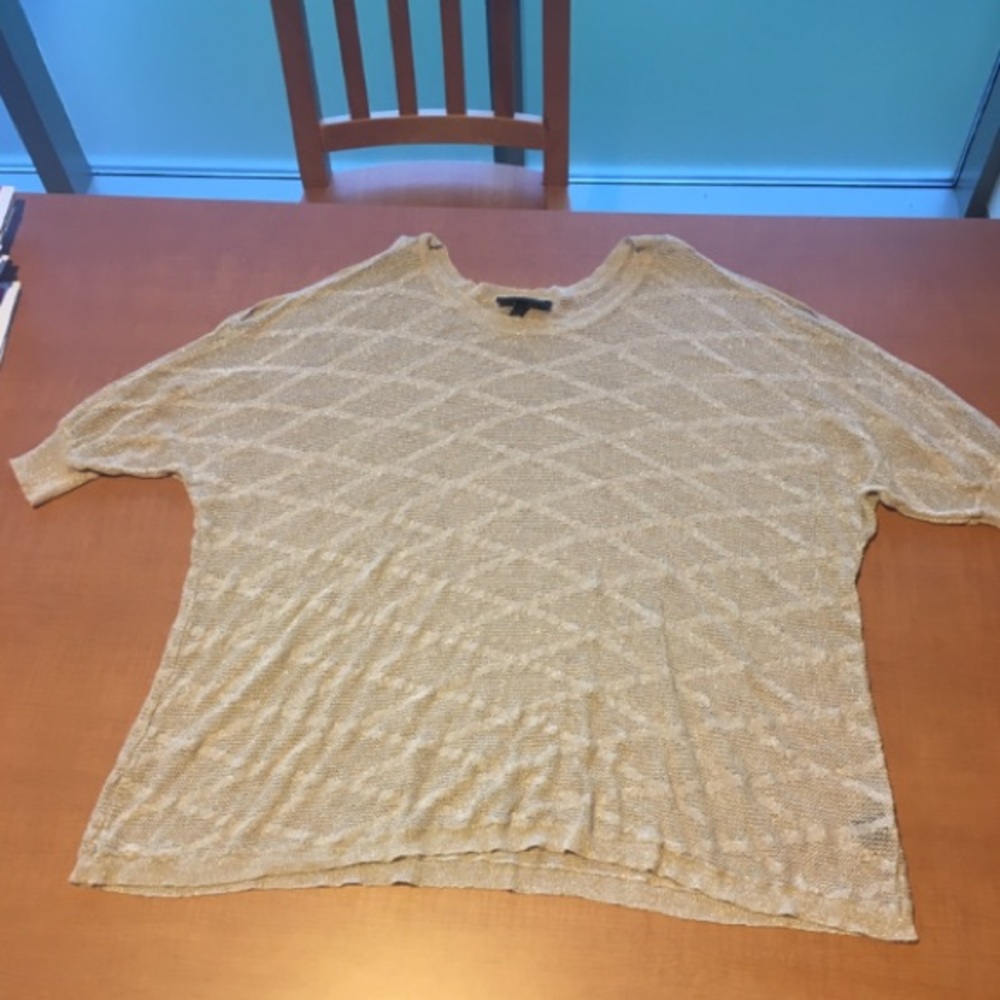 Lane Bryant Gold Sparkle Crochet Top