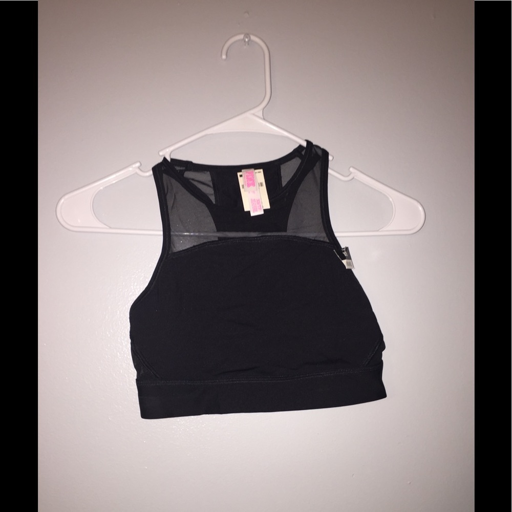 PINK black sports bra