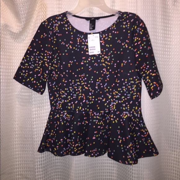 NWT H&M PEPLUM TOP - Picture 1 of 4