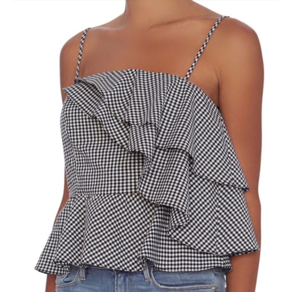 SOLD Intermix Thebes Ruffle Gingham Top