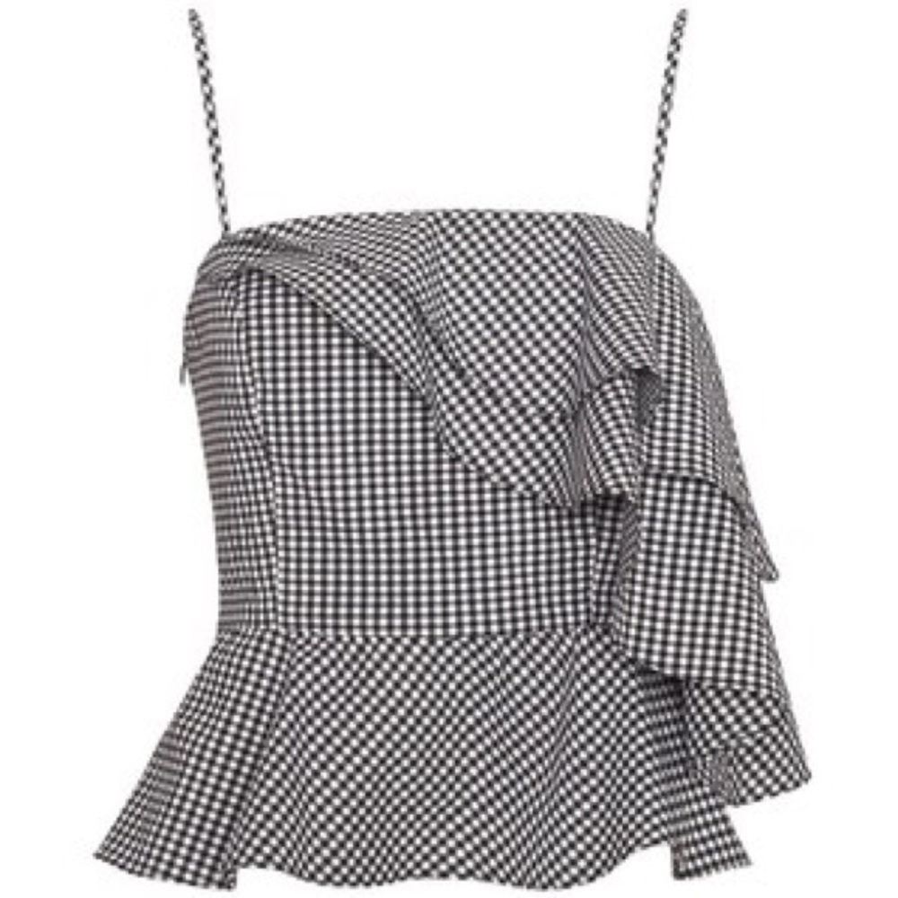 SOLD Intermix Thebes Ruffle Gingham Top - Picture 2 of 3