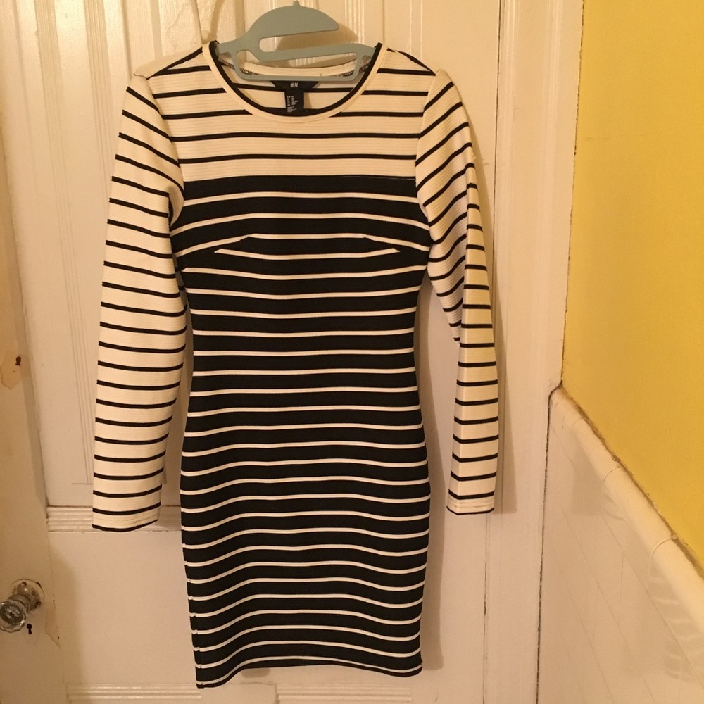 H&M STRIPED BODYCON DRESS