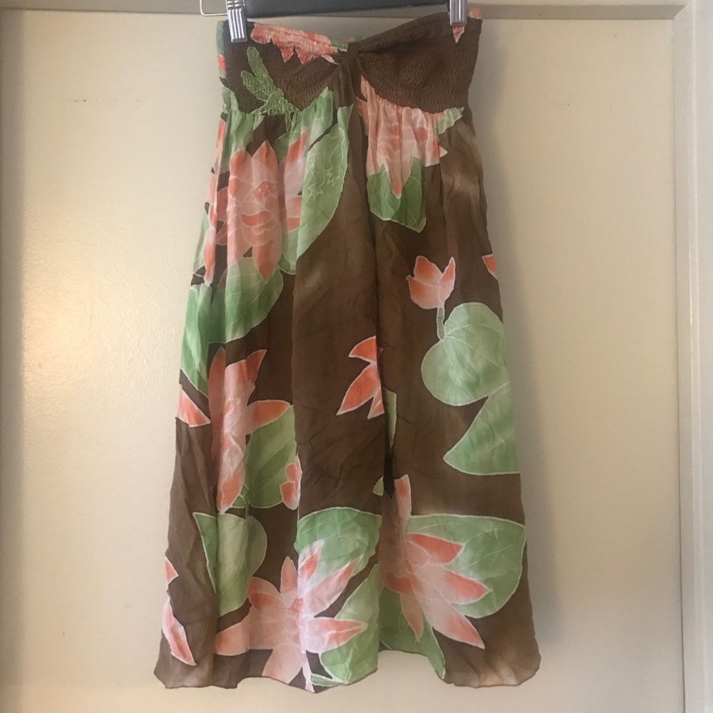 WATERCOLOR LILY BROWN AND PASTEL DRESS/TUNIC