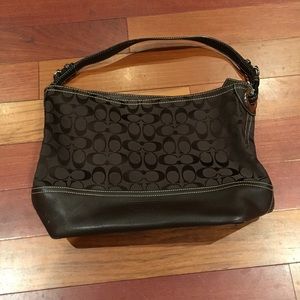 Coach Signature C Jacquard Leather Handbag (brown)