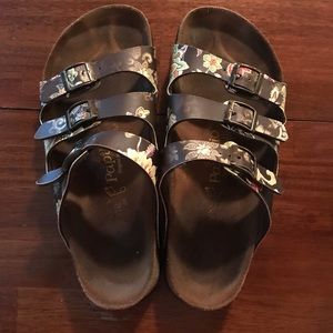 Birkenstock Papillio Brown with flowers size 42