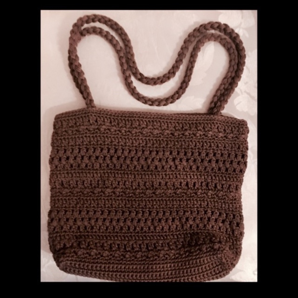 CROFT & BARROW Chocolate Crochet Crossbody - Picture 8 of 8