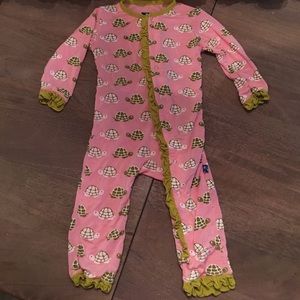 Kickee Pants Ruffle Coverall Sz 6-12m