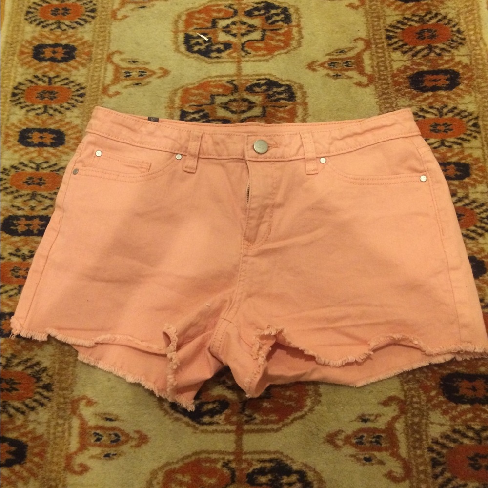 Pink high waisted jean shorts