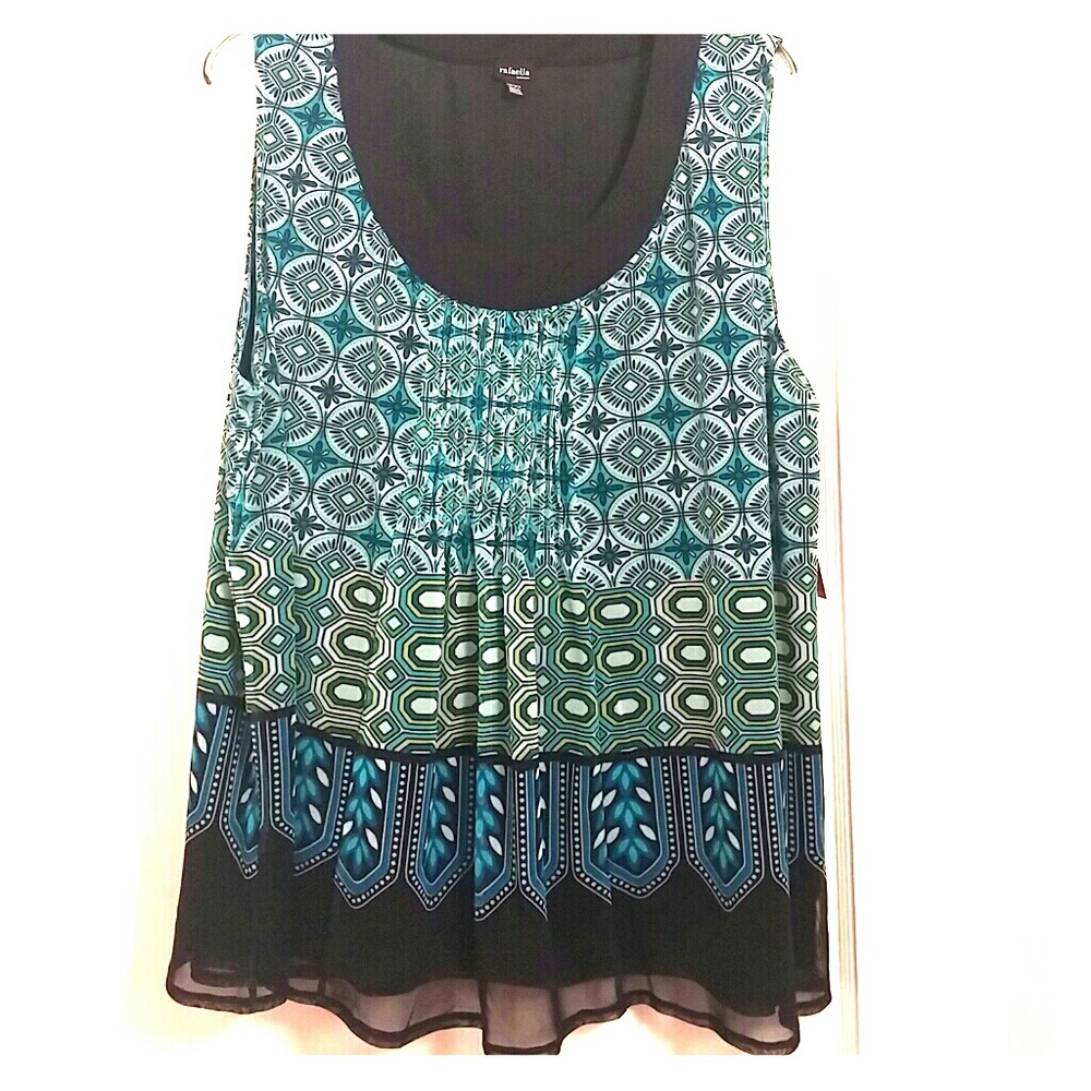Colorful Sleeveless A-line Blouse / Top 3X