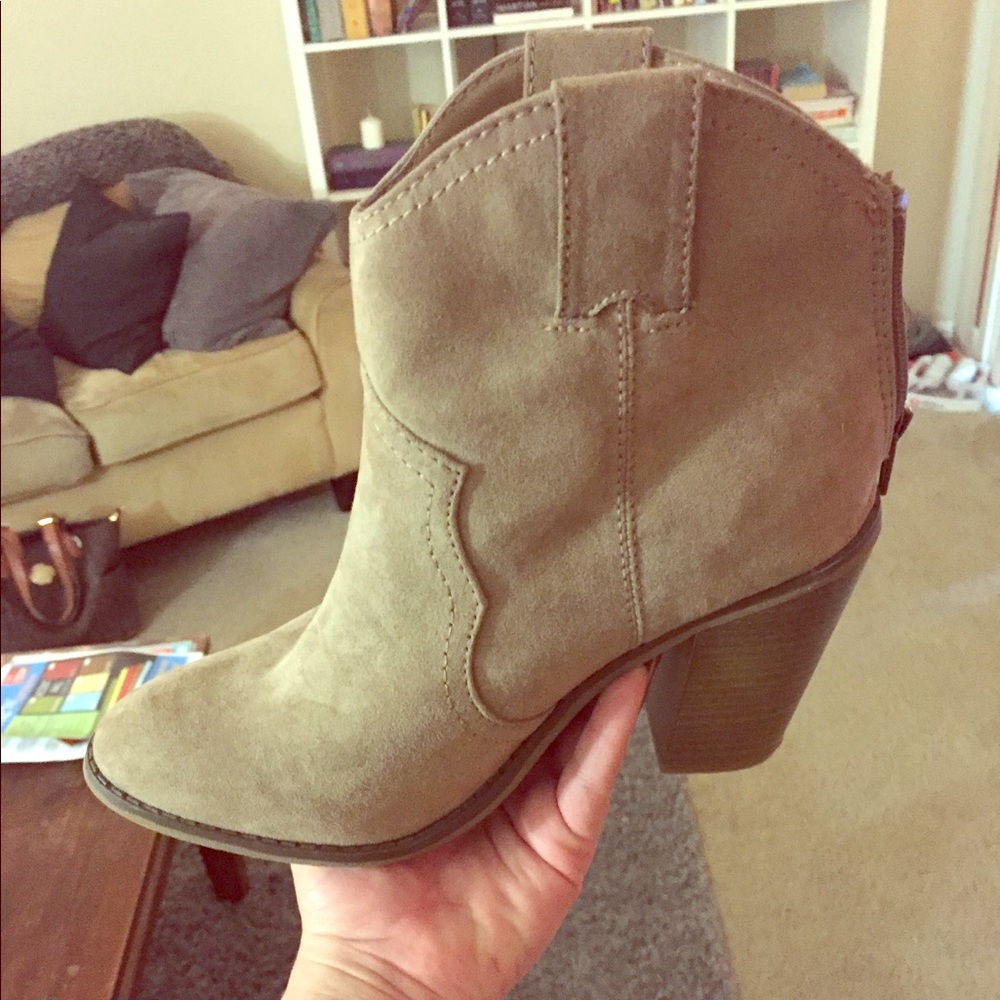 Tan booties