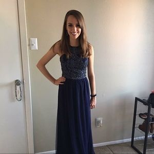 Navy glitter prom dress. Only worn once