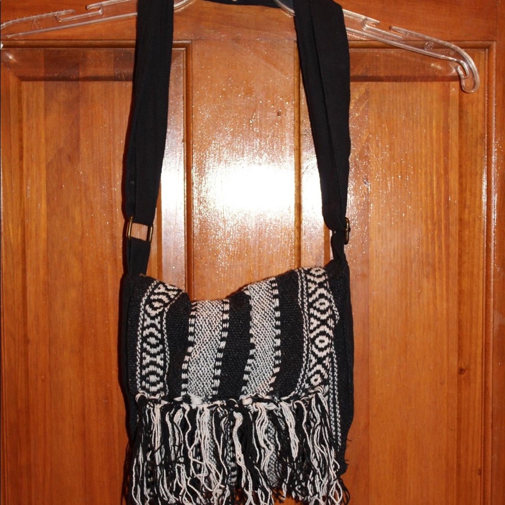 Navy Blue and White Cross Body Bag