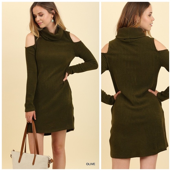 SALE! 🤗 Beautiful Olive Pocket Sweater Dress! - Picture 4 of 4