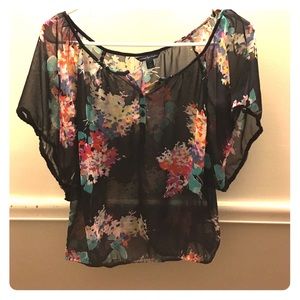 American Eagle sheer peasant top