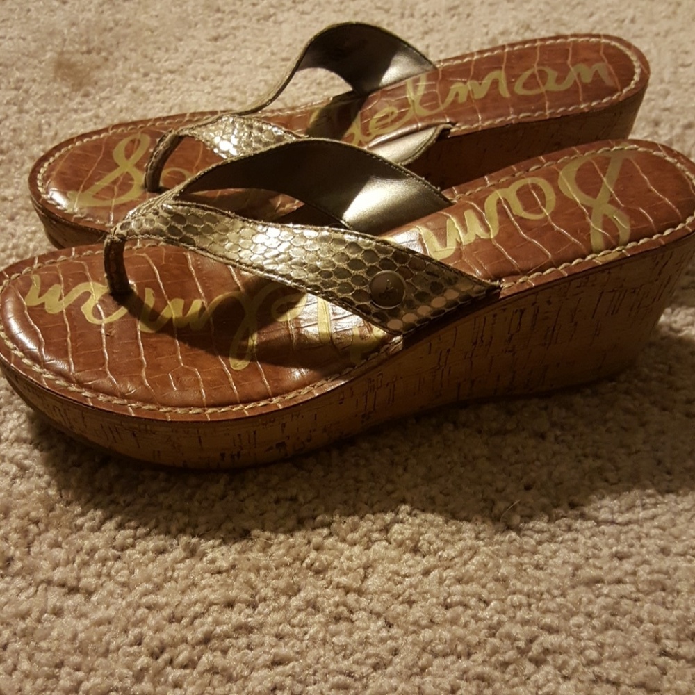 Sam Edelman wedge flip flops