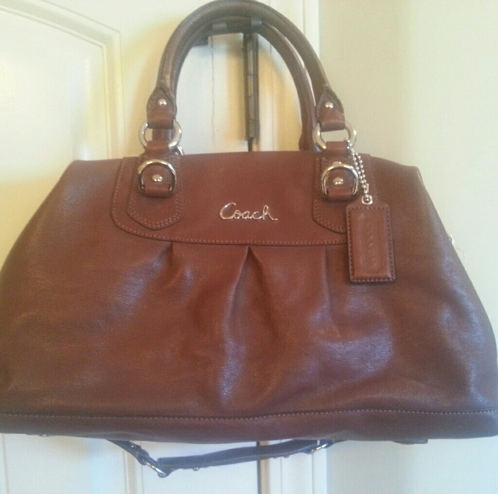 Brown Leather coach handbag