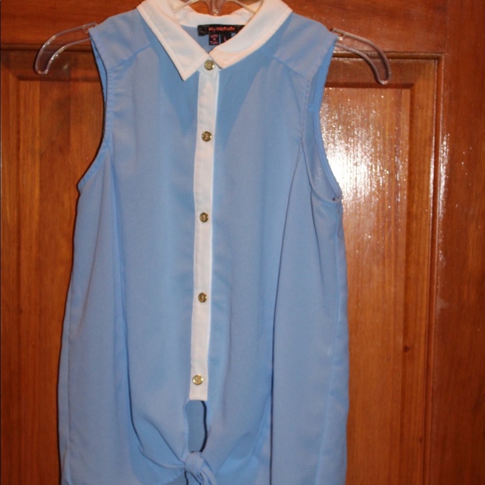 Collared Blue Top