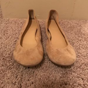 J Crew Suede tan/cream flats, perfect for work!