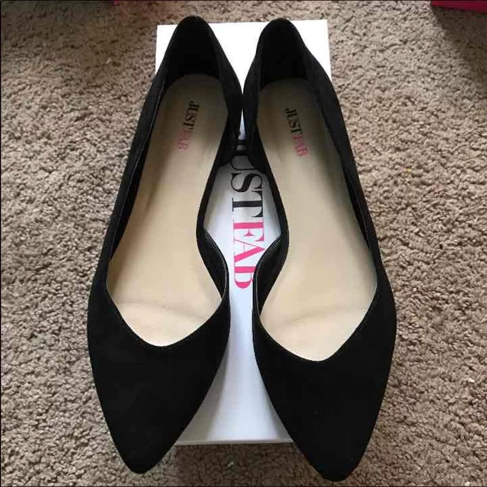 JustFab Black Suede Flats