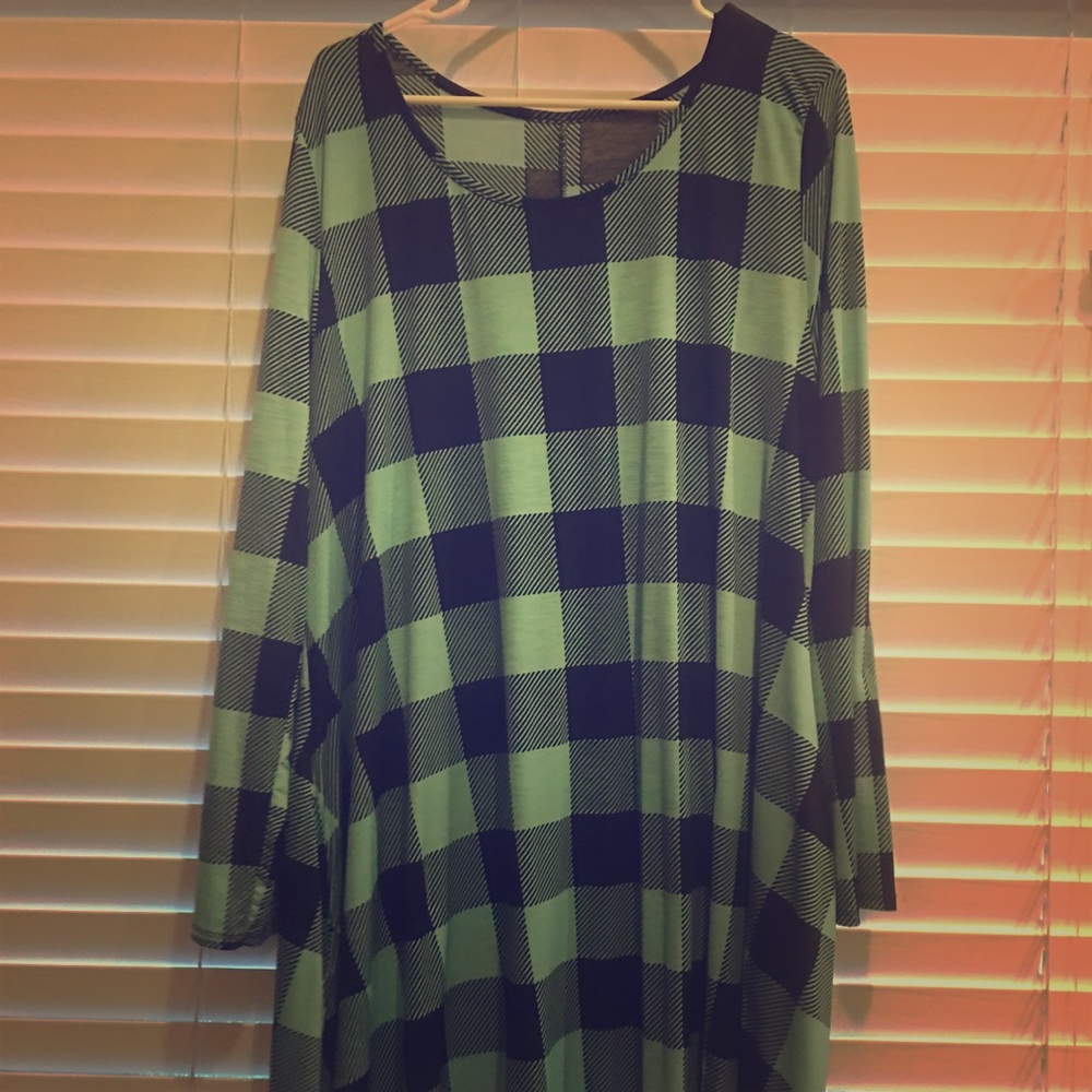 Aqua Buffalo Check Boutique Tunic