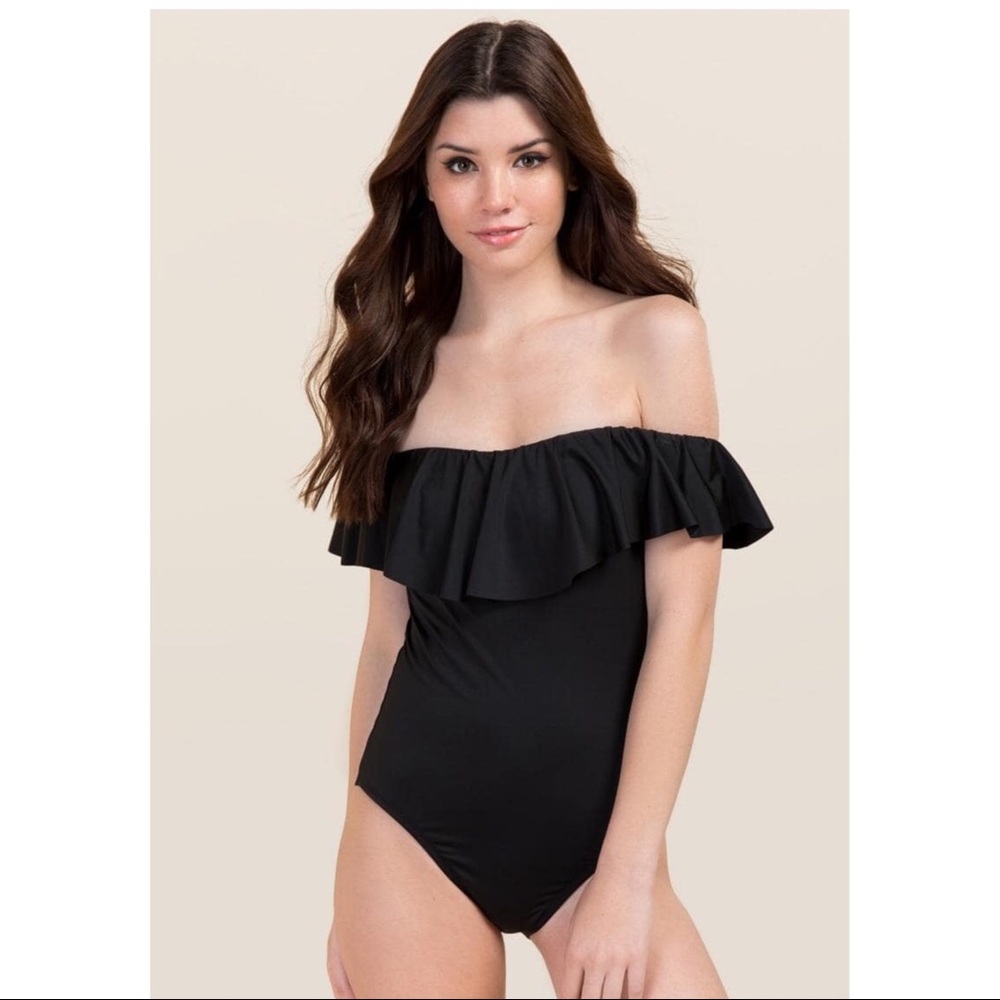 Off the shoulder one piece swimsuit