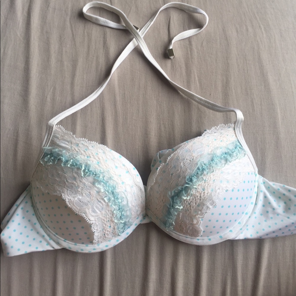 Bridal polkadot push up bikini top