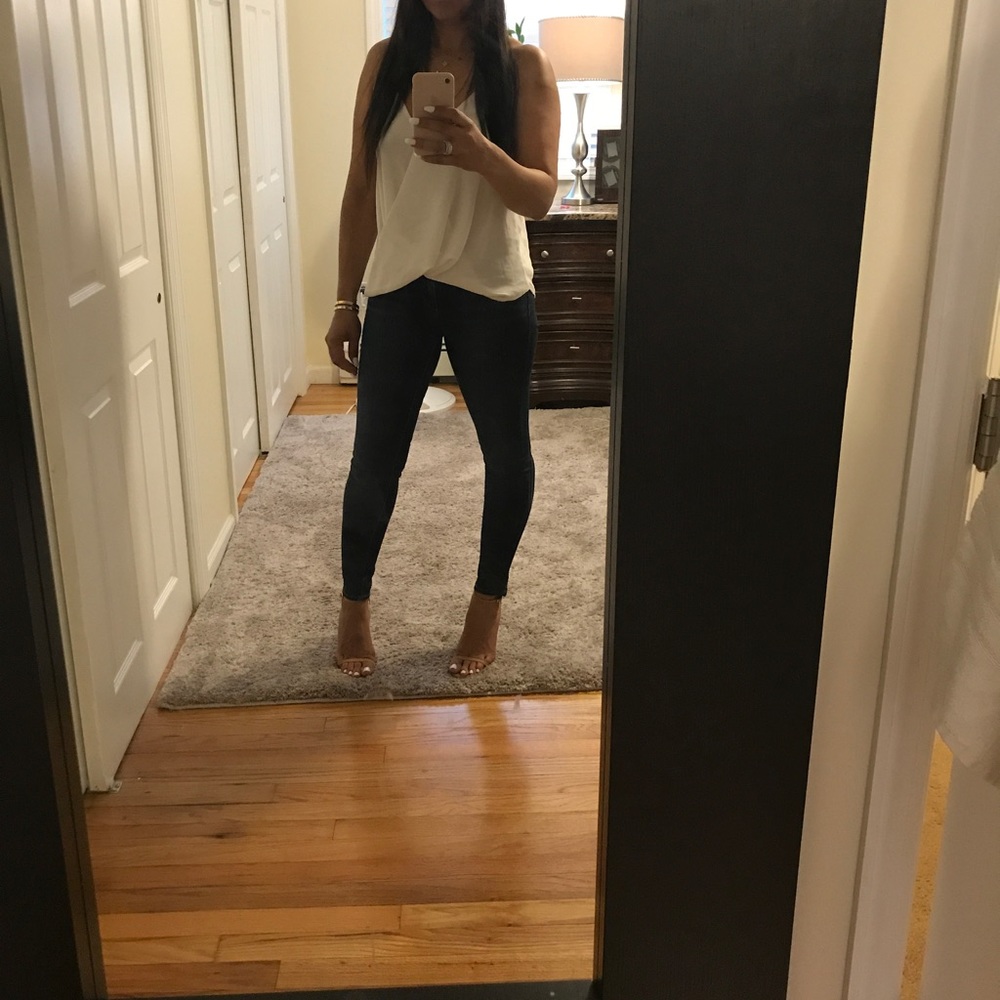 Paige denim medium blue wash.