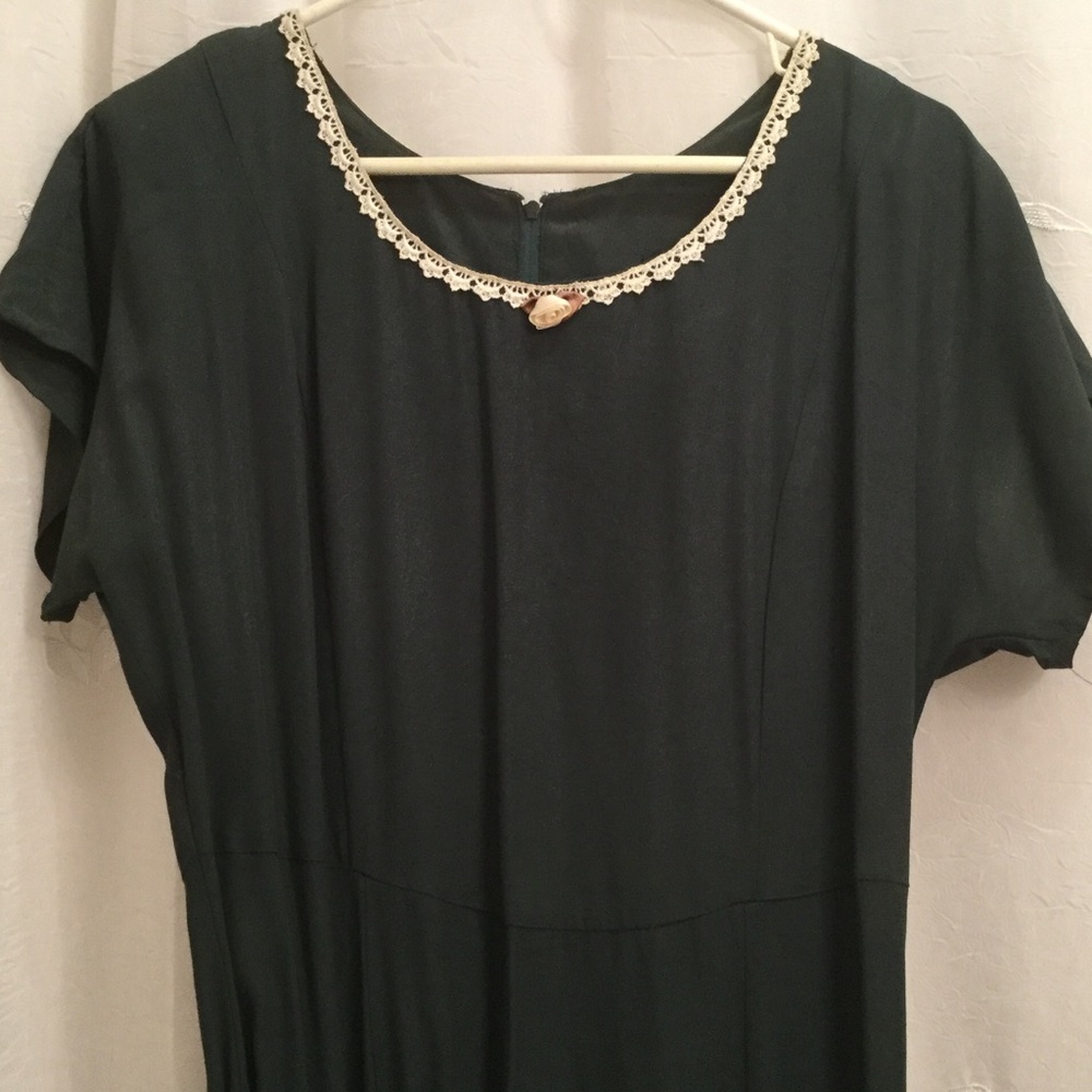 Dark green midi dress, size 9/10