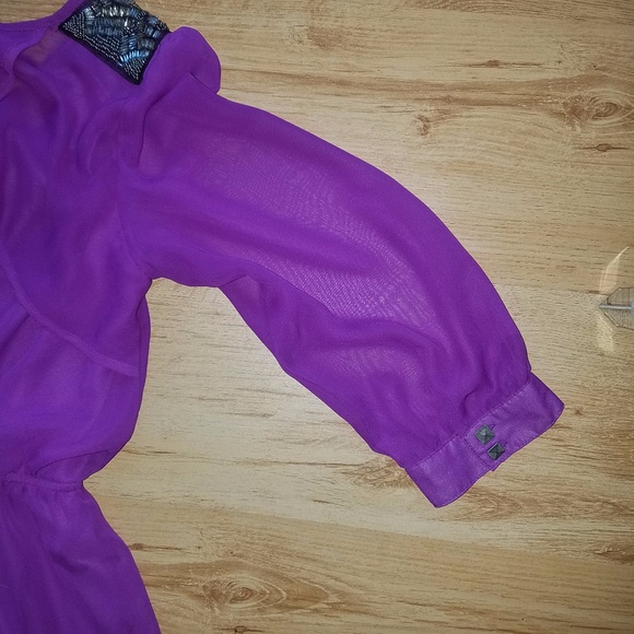 As U Wish Cut Out Back Bejeweled Magenta Dress - Picture 5 of 5