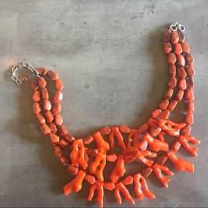 Orange faux branch coral statement necklace Orange faux branch coral statement necklace