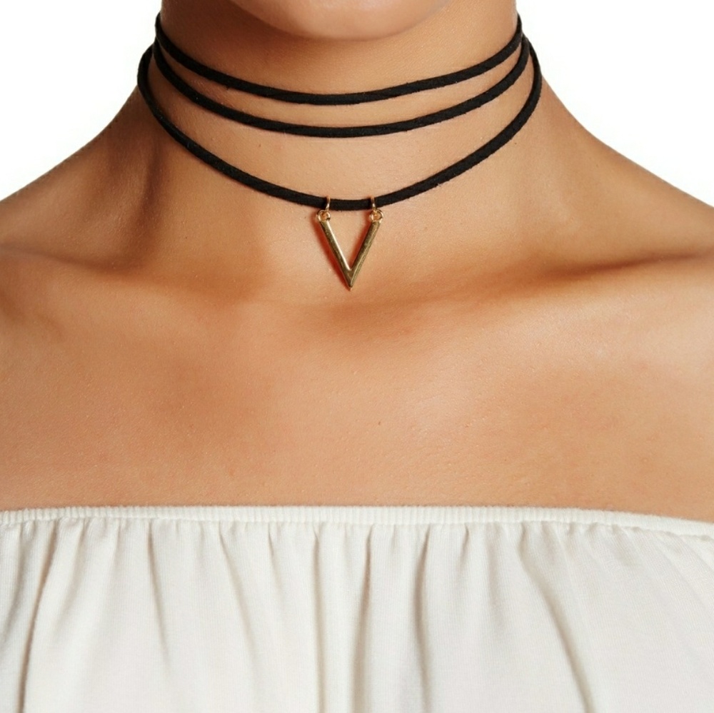 👀 Sterling Forever layered black choker