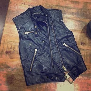 H&M Black leather vest
