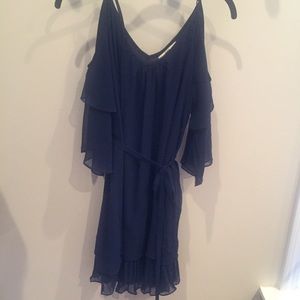 Navy Cold Shoulder Dress
