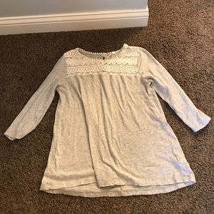 GAP Gray Quarter Sleeve