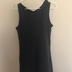 plain black short dress.