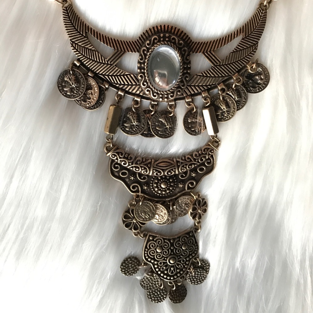 Aztec Necklace || Bronze Metal
