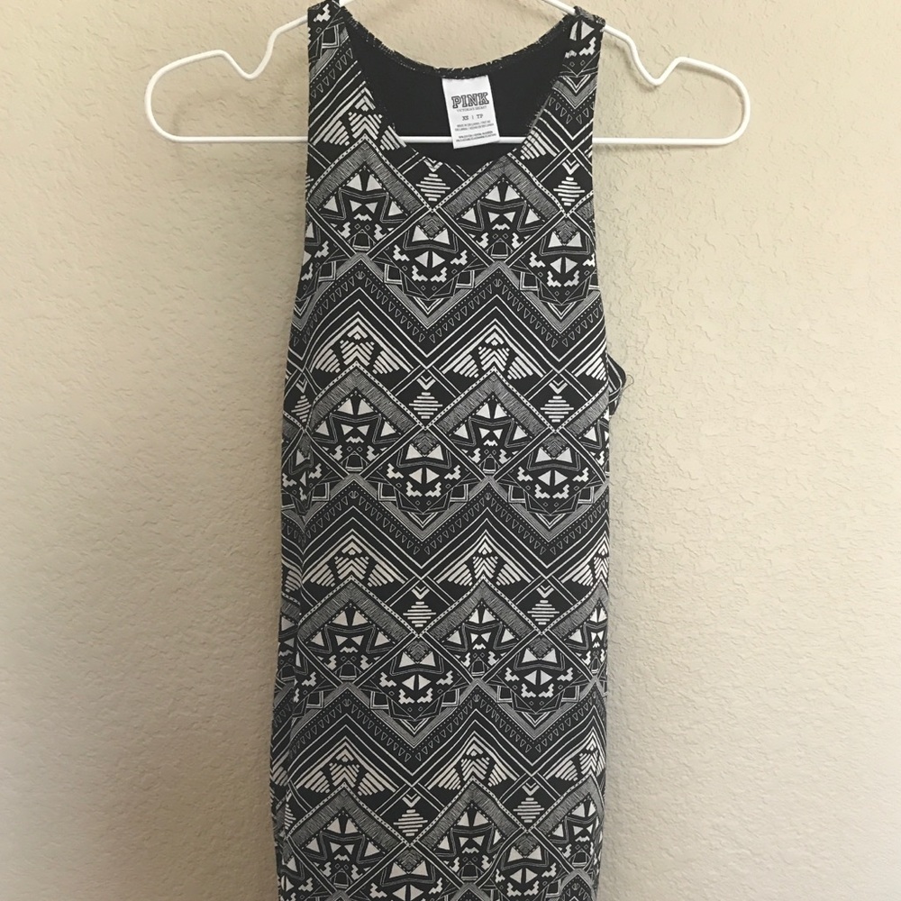 tight patterned dress.