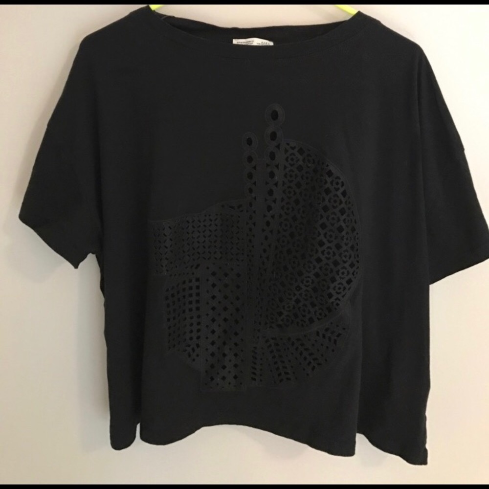 Zara Size M laser cut graphic tee