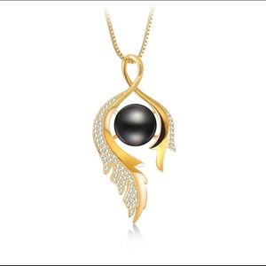 100% 925 Silver 18k gold plate peacock necklace