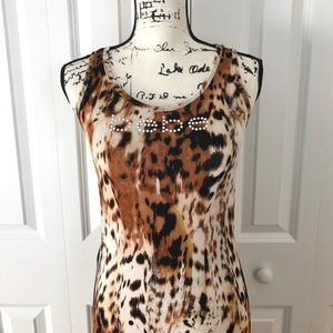BEBE Cheetah Queen Maxi Dress sz Medium
