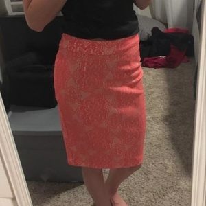 Pink Lace Pencil skirt