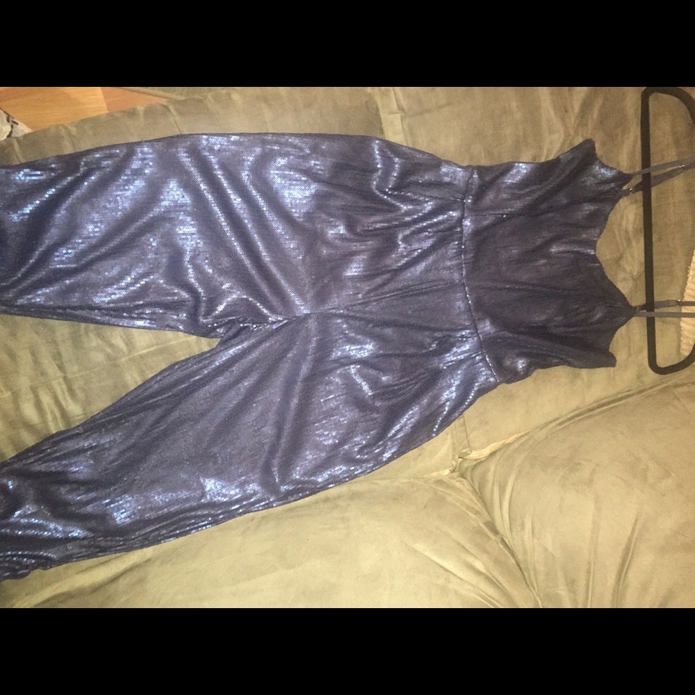 Navy Sequined Jumpsuit