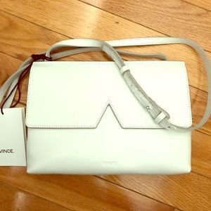 VINCE. Signature V Leather Crossbody Bag
