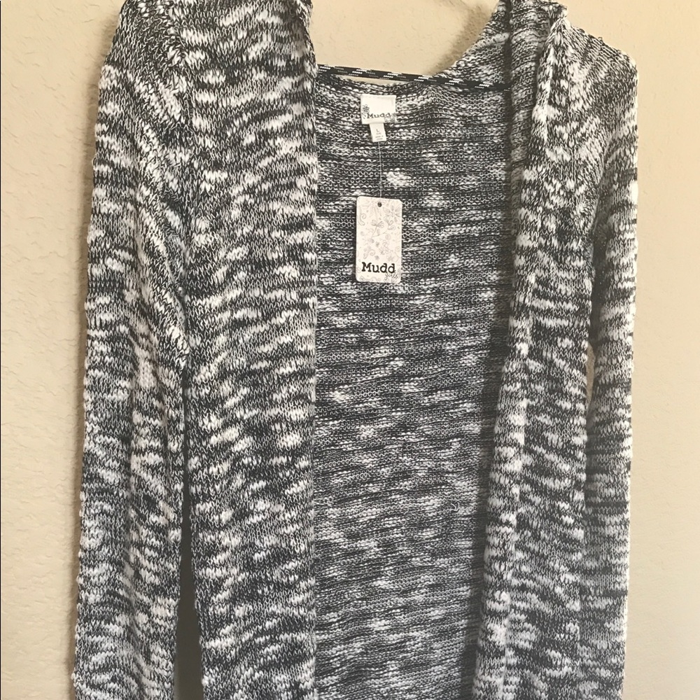 gray cardigan